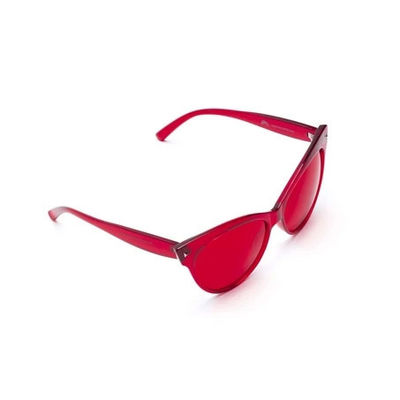 महिलाओं के फैशनेबल रंगों धूप का चश्मा कस्टम लोगो सुरक्षात्मक रंग थेरेपी सूर्य चश्मा